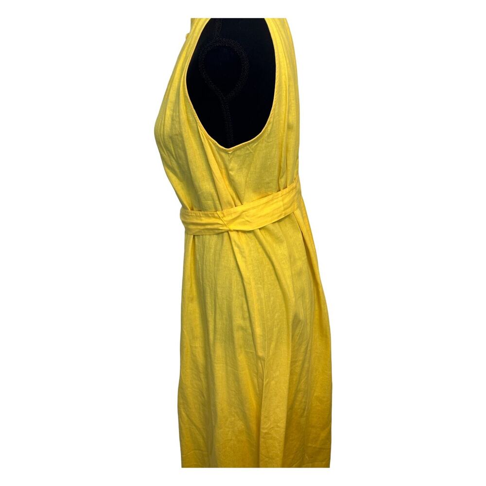 Women's Yellow Linen Dress by Ann Taylor Factory Size S Midi Yellow Summer Dress - Picture 6 of 16